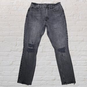 Abercrombie‎ & Fitch The Skinny High-Rise Ankle Jeans 28/6R Black Distressed